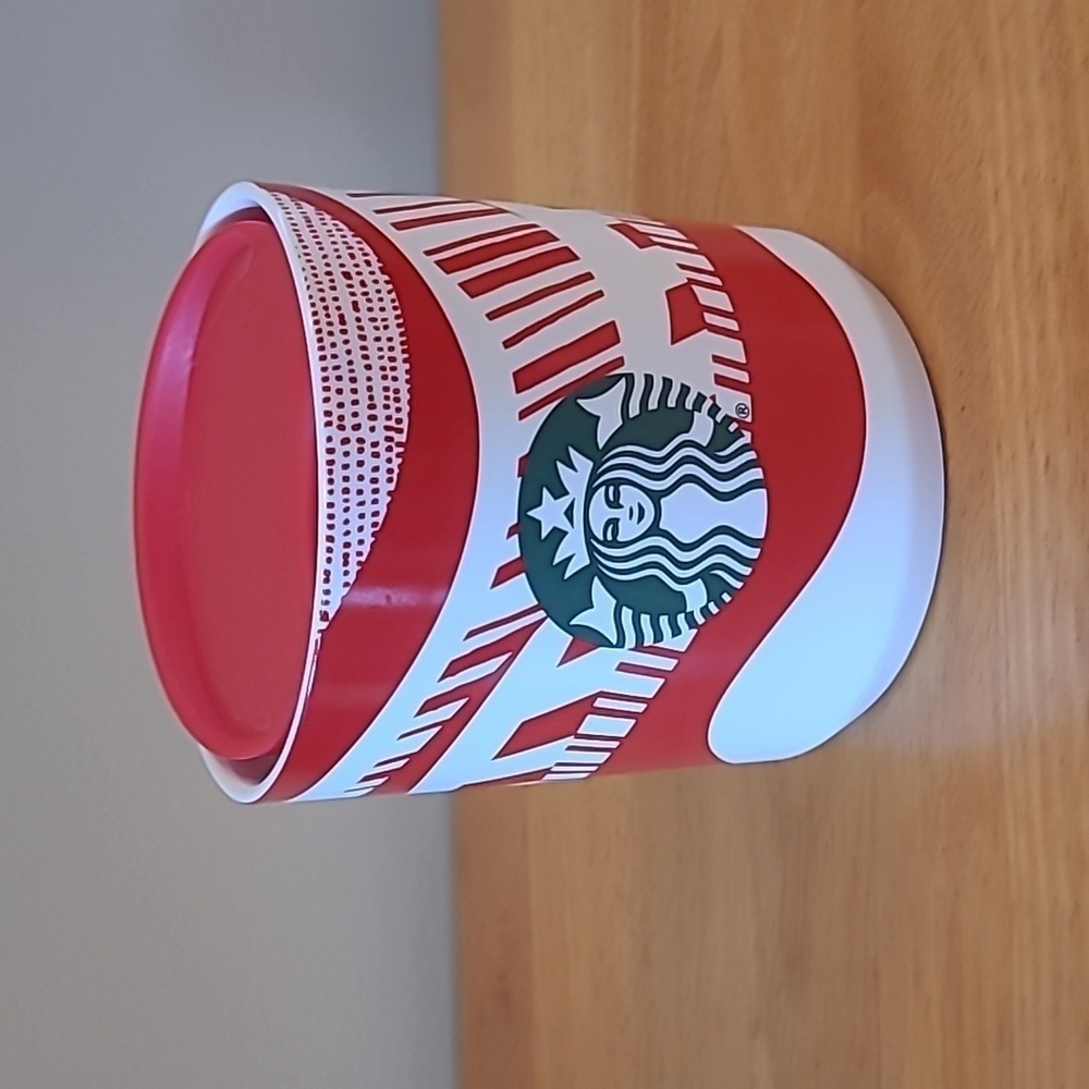 STARBUCKS 2021 Limited Edition Holiday Christmas Ceramic Tumbler Mug with Lid